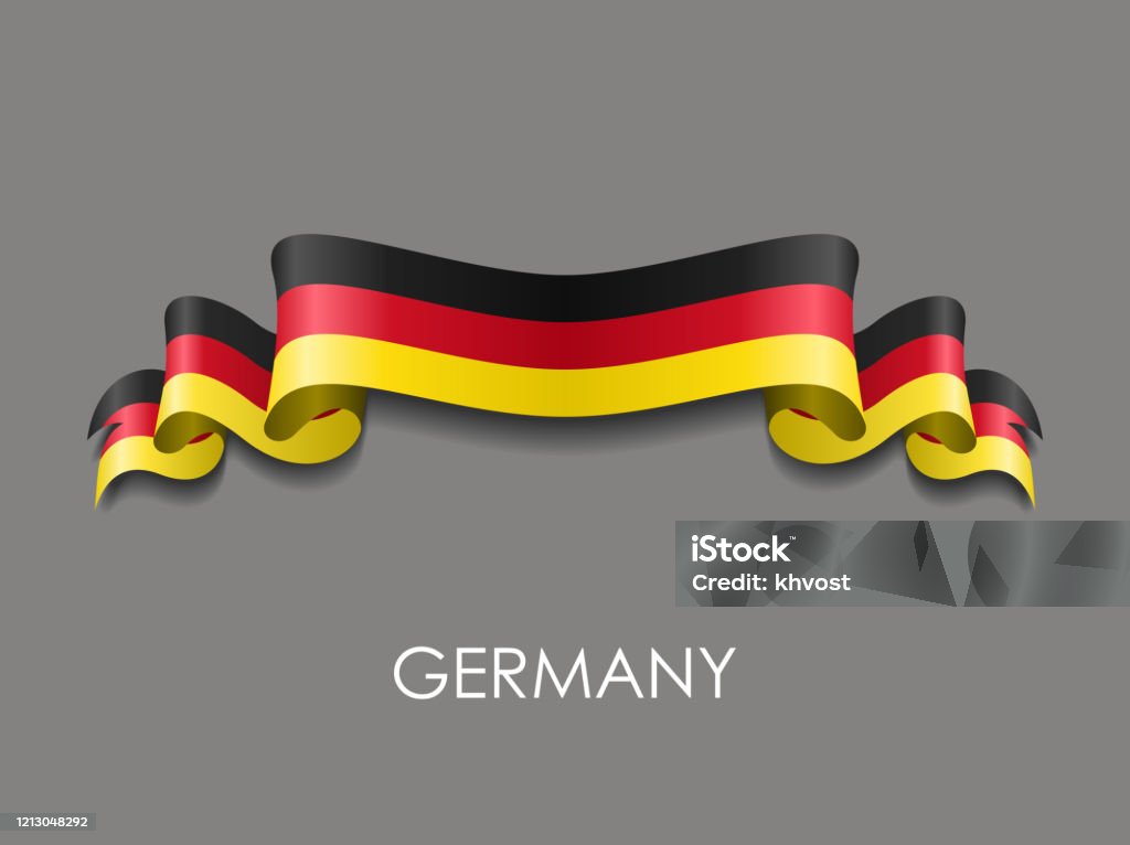German Flag Ribbon Vector German Flag Wavy Ribbon Background Vector Illustration Stock ...