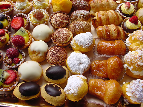 Close-up photo of delicious Italian pastries