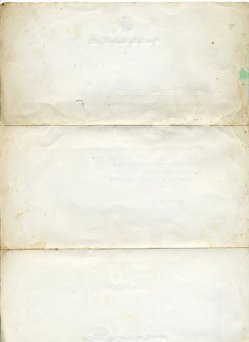 old white paper, back of a letter