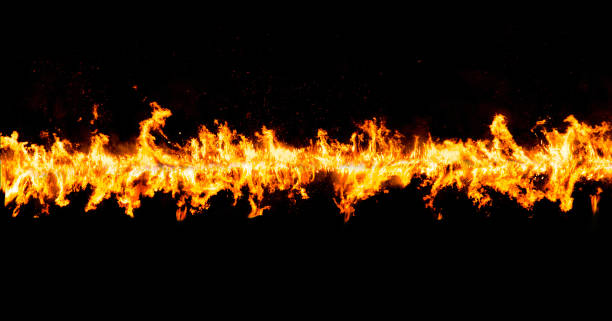 fiery stream in black stock photo