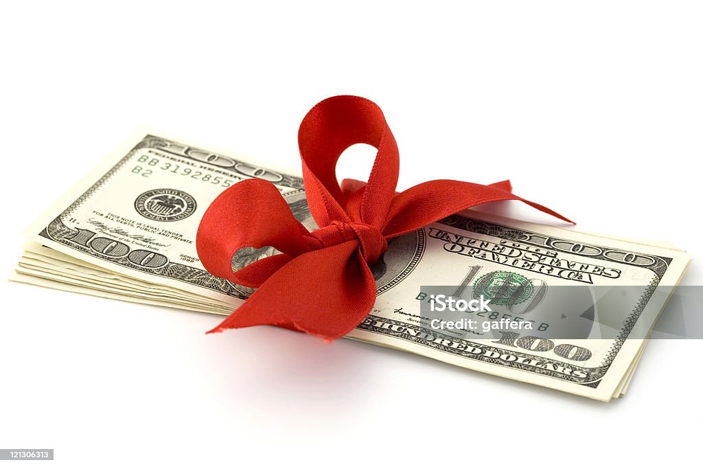 Cadeau en dollars - Photo de Anniversaire libre de droits