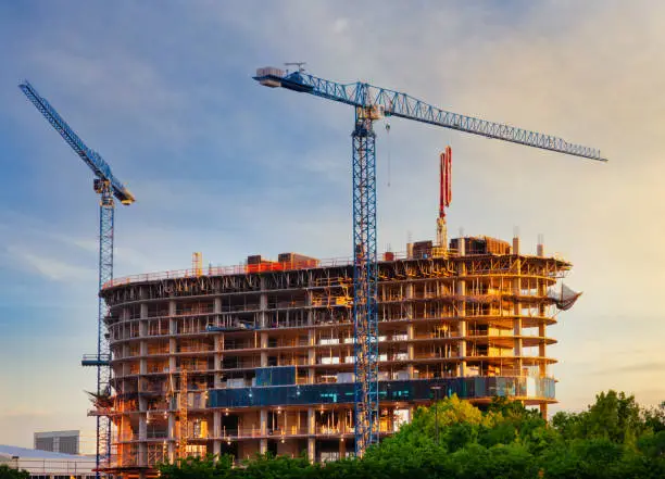 Photo of Cranes Used in Building Construction in Dallas, Texas