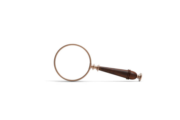 3d rendering vintage magnifying glass isolated on white background