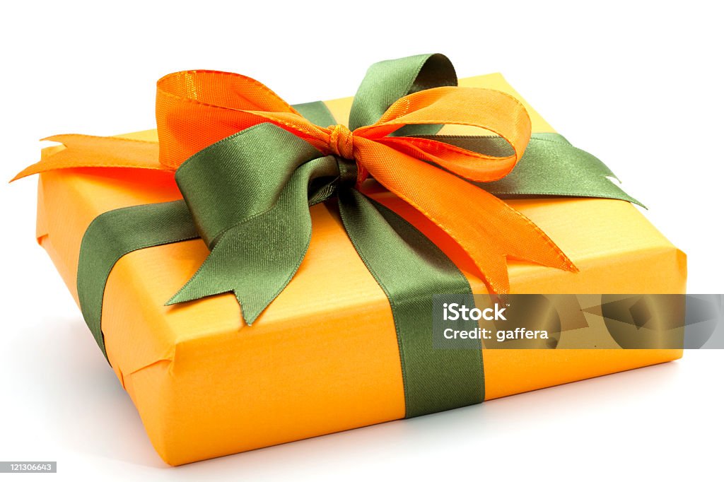 Giallo scatola regalo - Foto stock royalty-free di Giallo