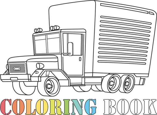 Coloring page Worked by adobe illustrator...
included illustrator 10.eps and
300 dpi jpeg files...
easy editable vector... truck trucking car van stock illustrations