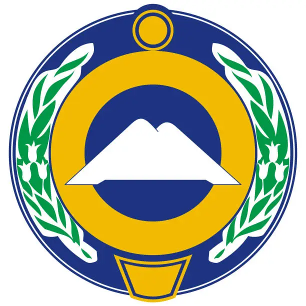 Vector illustration of Coat of arms of Karachay-Cherkess Republic in Russia