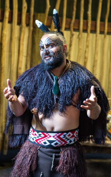 New Zealand Maori Man Stock Photo - Download Image Now - Adult