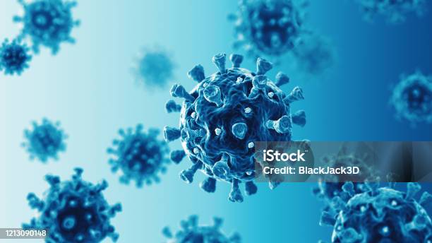Covid19 Blue Stock Photo - Download Image Now - Coronavirus, COVID-19, Virus