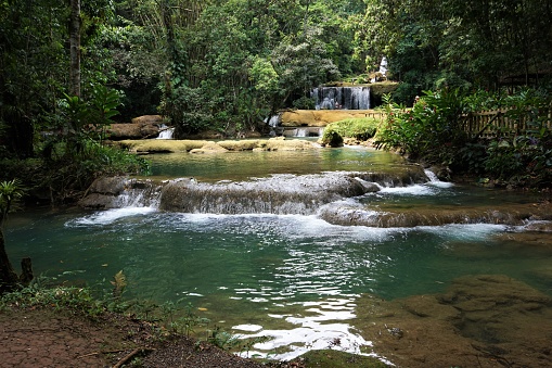 Part of the pristine, tropical YS Falls in Jamaica