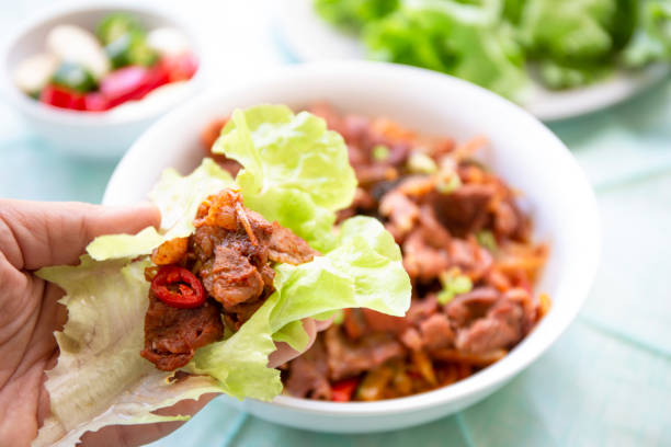 istock Stir fried with pork and vegetables 1213098195