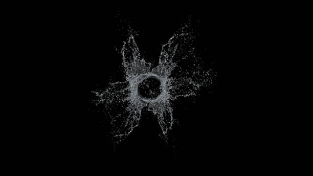 istock Water Splash on black background with alpha mask. 3d illustration. 1213106806