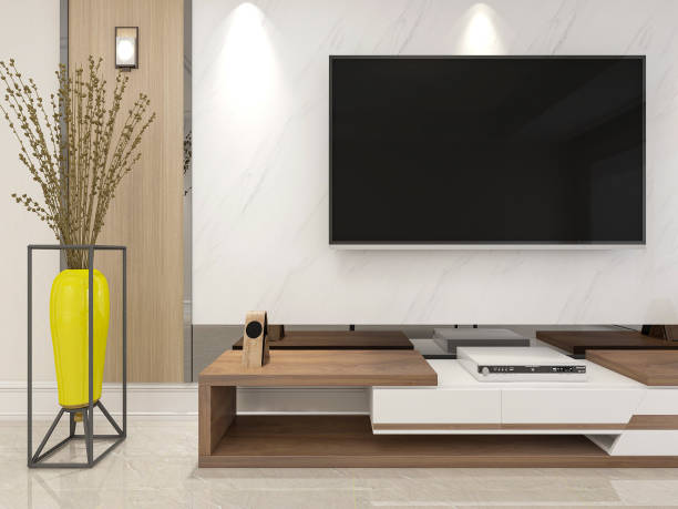istock Modern design living room with illustrations, sofas and other equipment 1213107732