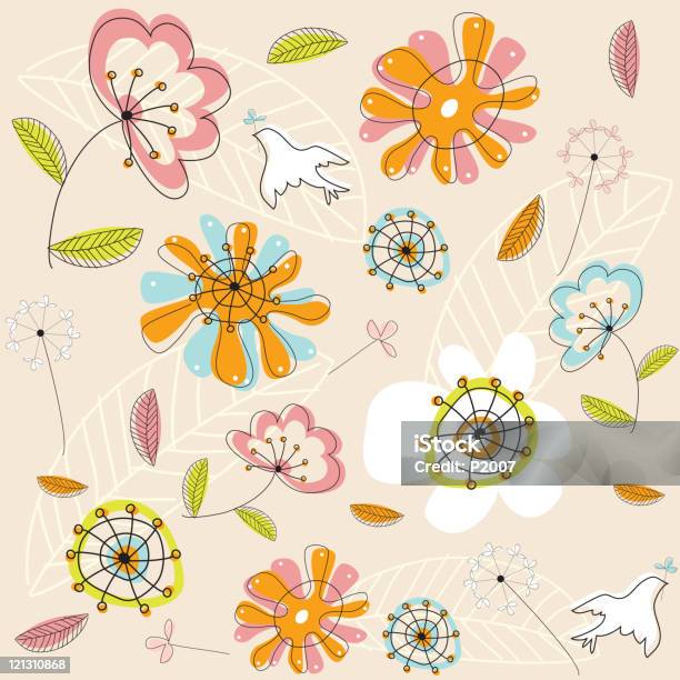 Bezszwowe Wzór Kwiatowy - Stockowe grafiki wektorowe i więcej obrazów Kwiat - Roślina - Kwiat - Roślina, Grafika wektorowa, Prostota