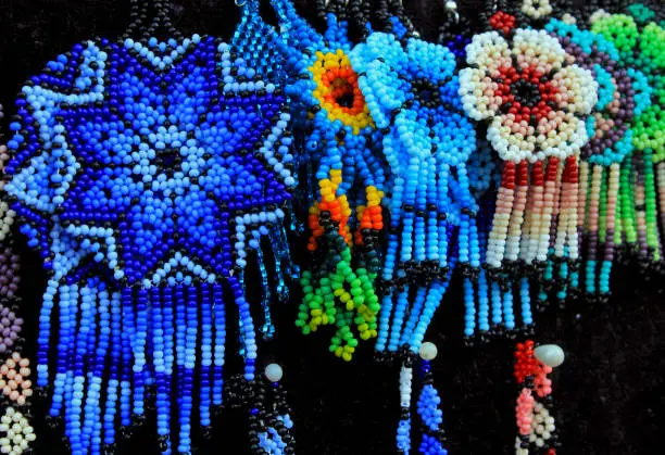 Photo of Multiple color Mexican bead flower bracelet