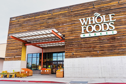 Mar 8, 2020 San Jose / CA / USA - Whole Foods store located in Almaden Valley area of San Jose