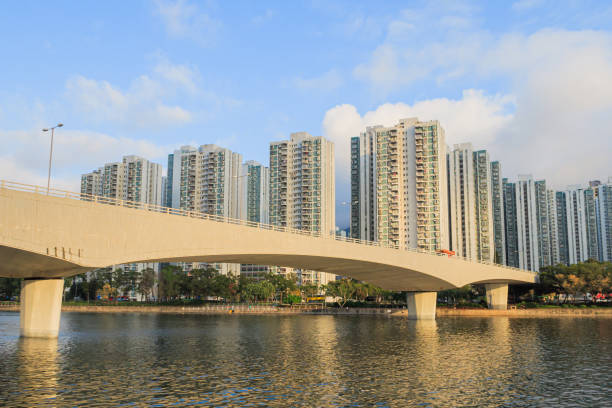 Shatin, Hong Kong - 5 March, 2020 : City One and Shing Mun River in Hong Kong