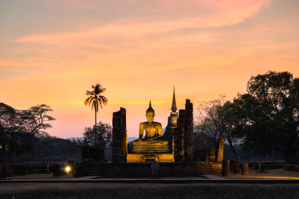 istock Buddha Statue at Wat Mahathat in Sukhothai Historical Park. 1213126744