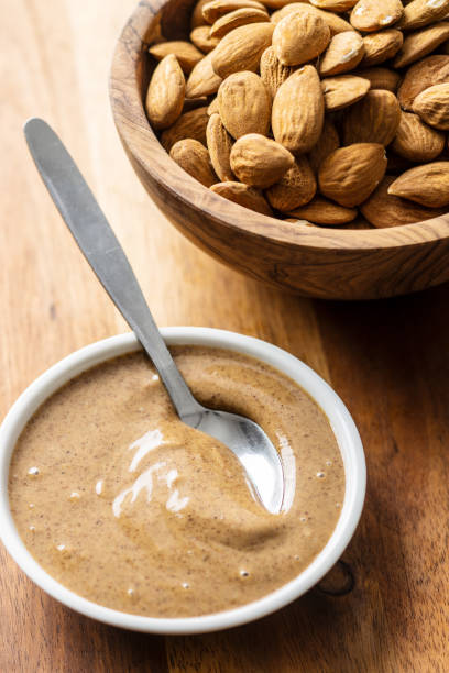 istock Almond spread. Almonds and butter. 1213128422