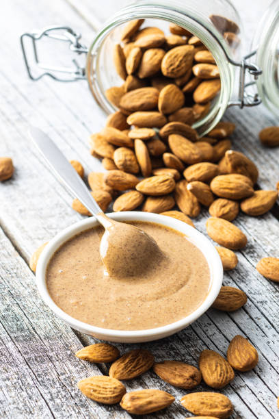 istock Almond spread. Almonds and butter. 1213128442