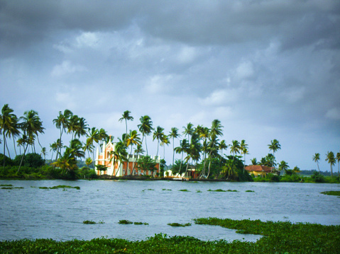 famous vembanad lake, a backwater in Alleppey, Kerala