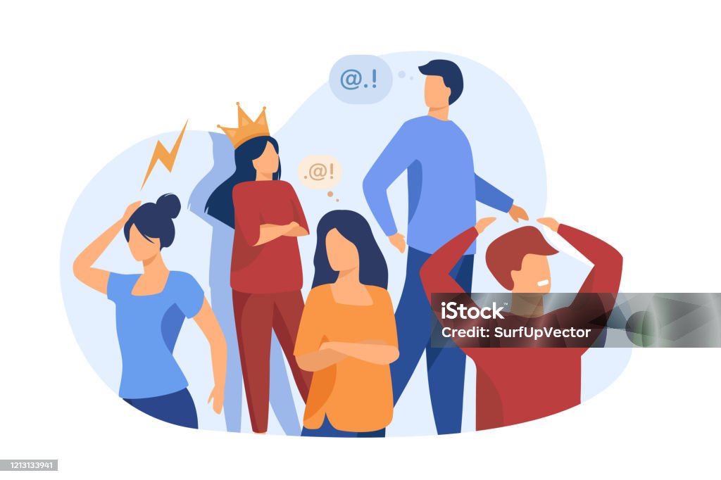 Problematic Perosn Drawing Group Of People With Problem Behavior Stock Illustration - Download ...