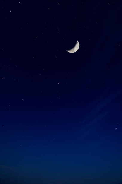 istock Crescent moon and lots of stars 1213135471