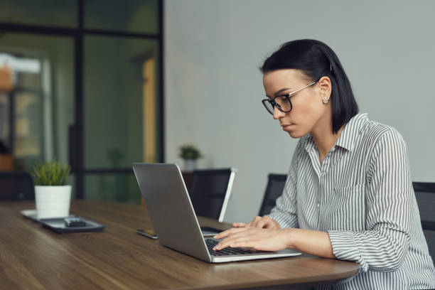istock Businesswoman working on laptop 1213138943