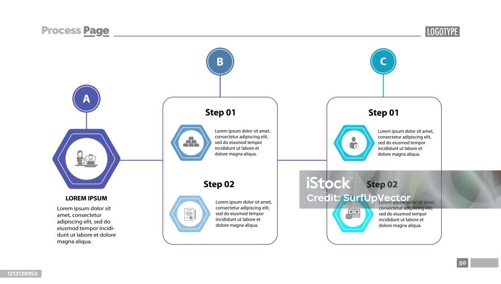 Complex Process Chart Slide Template Stock Illustration - Download ...