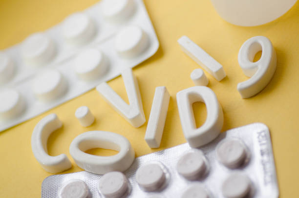 istock Set of Medicines Elements and Lettering Virus 1213141527