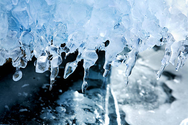 istock Close-up of blue icicles. 121314228