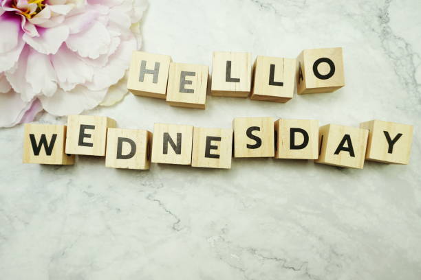 istock Hello Wednesday alphabet letter with space copy on marble background 1213152261