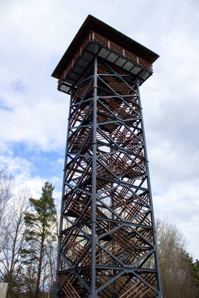istock High, metal observation tower in Latvia, Baltic States 1213157358