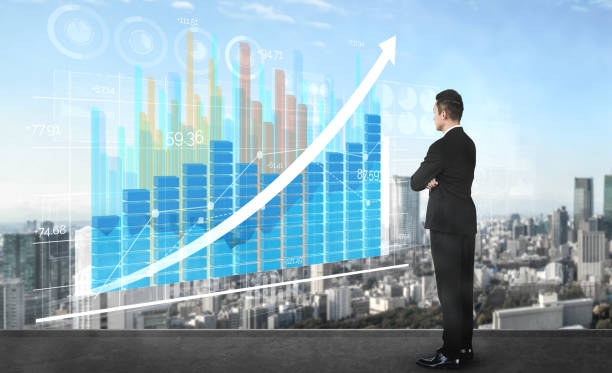 istock Double Exposure Image of Business Profit Growth 1213159723