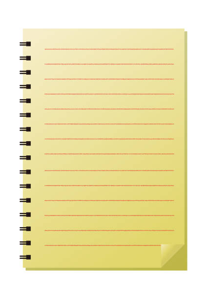 istock Vector illustration of notebook on white background. Paper color is yellow. 1213163934