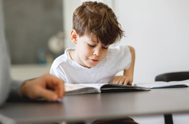 istock Portrait of schoolboy reading a Book 1213164661