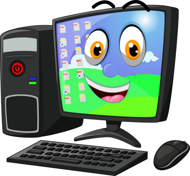 Laughing New Modern Desktop Computer Cartoon Stock Illustration - Download  Image Now - Arts Culture and Entertainment, Audio Equipment, Black Color -  iStock