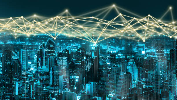 istock Modern creative telecommunication and internet network connect in smart city. 1213169847