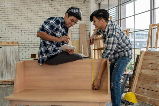 istock Carpenter working on wood craft at workshop 1213172137