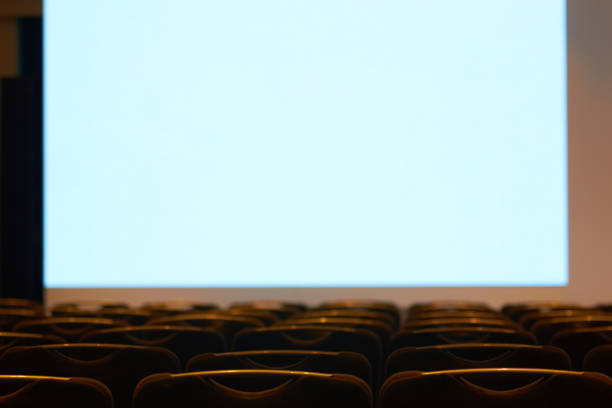 istock Mock up presentation Screen Seminar room interior Seat row Business training 1213172419