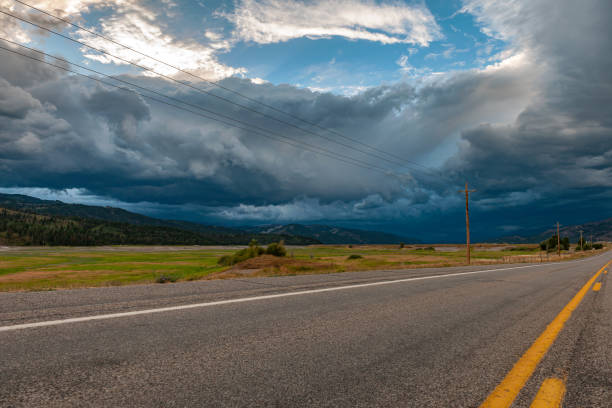istock Road 89 N.Main before storm, Wyoming ,USA 1213176407