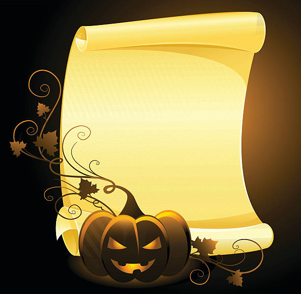 halloween einladung - scroll halloween pumpkin letter stock-grafiken, -clipart, -cartoons und -symbole