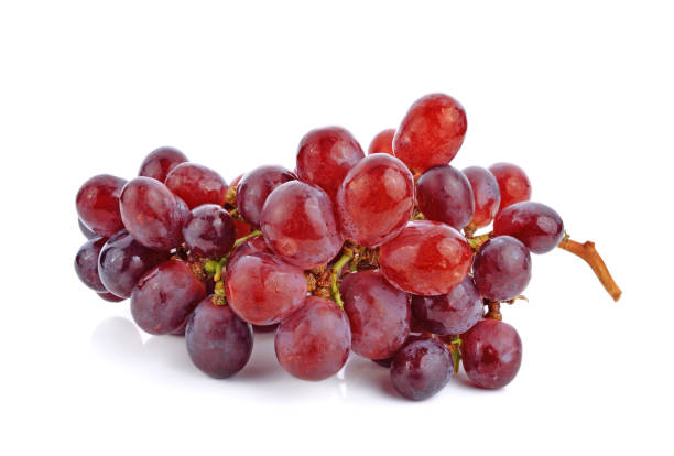 istock Bunch of red grapes isolated on white 1213182888