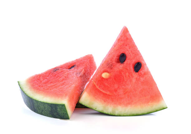 istock Watermelon sliced isolated on white 1213182898