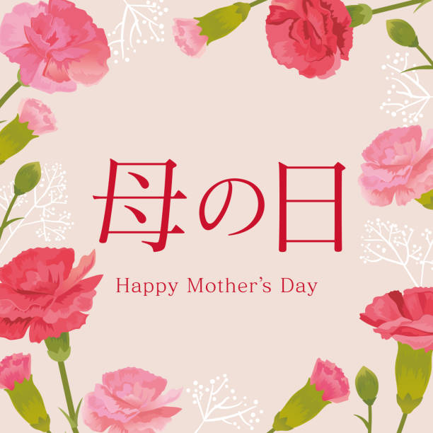 ilustraciones, imágenes clip art, dibujos animados e iconos de stock de marco de flores de clavel día de las madres - caryophyllaceae