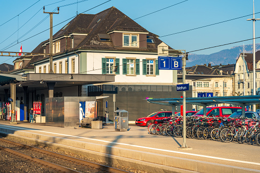 in the morning, the platforms at Solothurn railway station are usually filled with commuters and travelers.