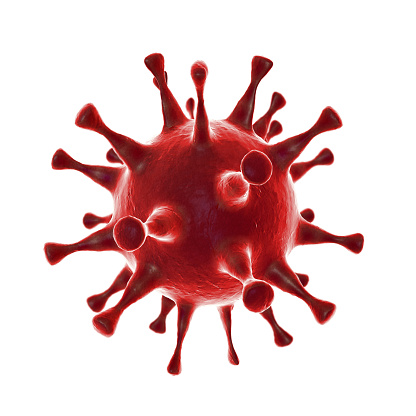 Coronavirus concept. Microscope virus close up. 3d rendering.