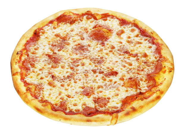 istock Fresh pizza Pepperoni isolated on white background 1213190281