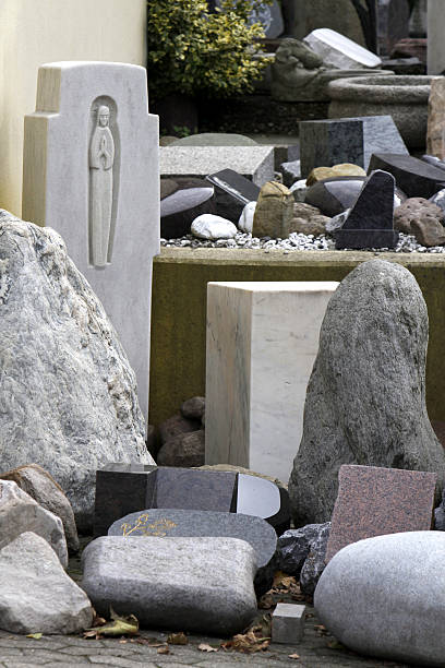 istock Grave stones at a stone mason 121319054