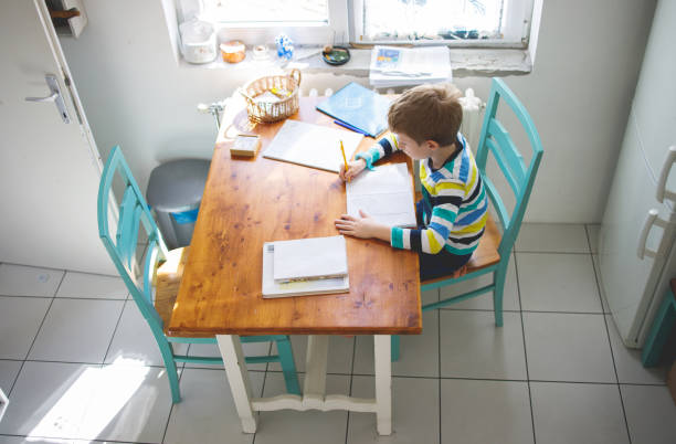 istock Little Boy Doing Homework at Home 1213193089