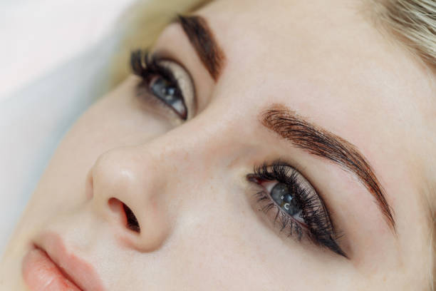 istock Result of permanent makeup, tattooing of eyebrows 1213195199